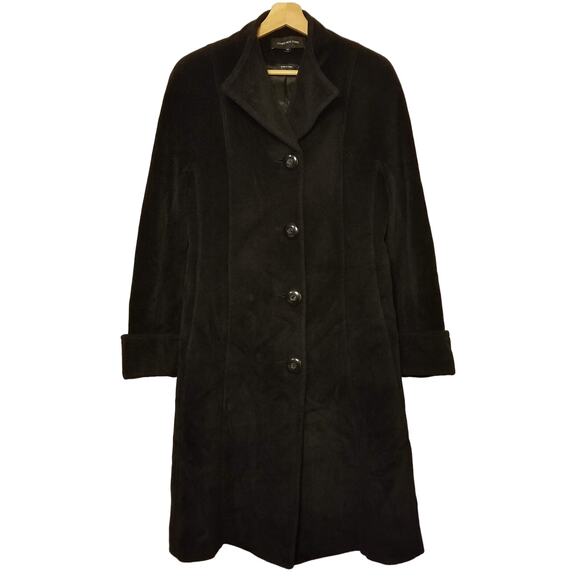 Vintage Jones New York Wool Angora Blend Overcoat Size 10 Black Capsule Career - Picture 1 of 14
